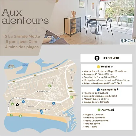 Appartement Le Prestige & Soleil 6 Personnes, 4 Min De La Plage, Parking, Climatisation La Grande-Motte